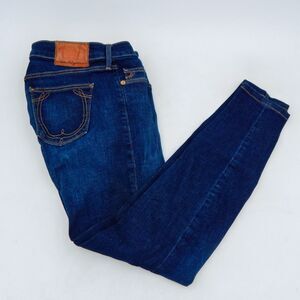 True Religion Womens Low Rise Jeans Size 26 Med Wash Ankle Stretch 5 Pocket